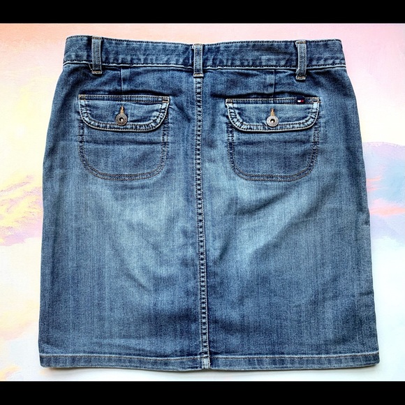 TOMMY HILFIGER Button Down Pocket Mini Jean Skirt - Picture 6 of 8